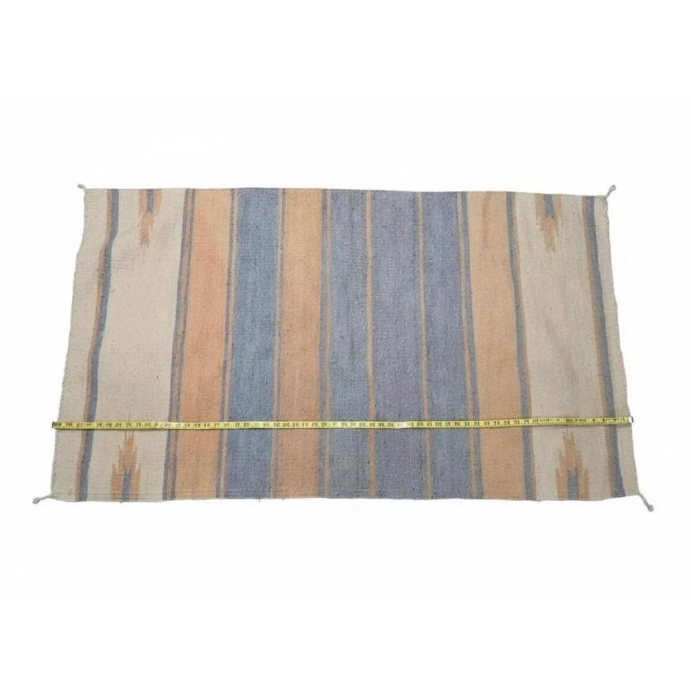Vintage Southwestern Style Woven Rug Wall‎ Hanging Decor Peach Blue